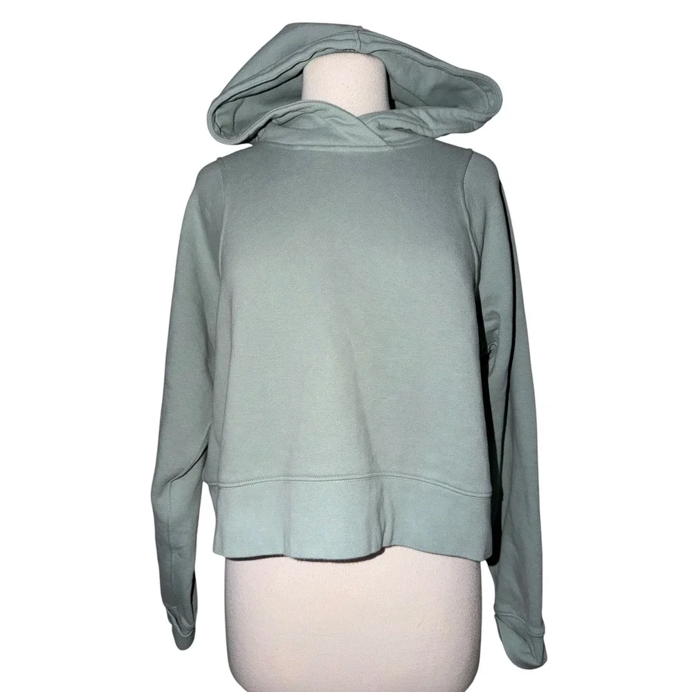 Lululemon Scuba Oversized Pullover Hoodie Sage Green Cropped Sweatshirt 10 A4